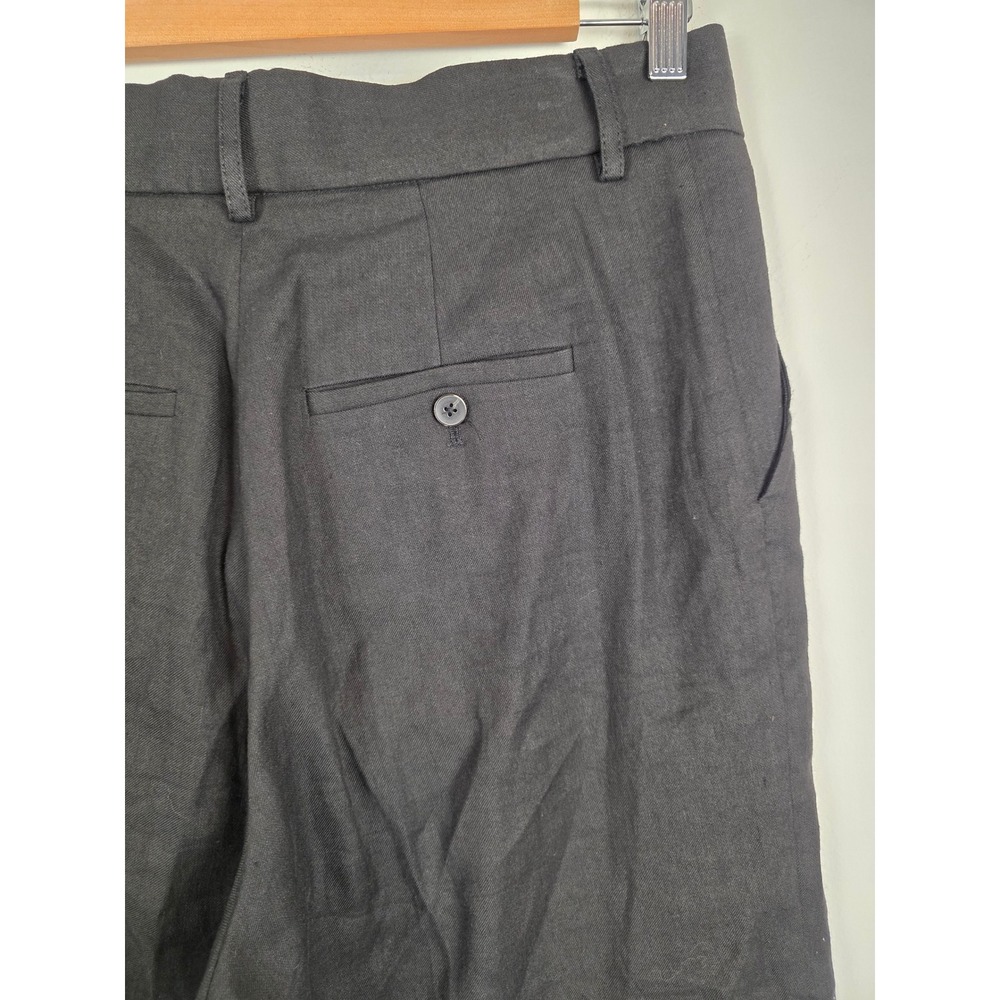 Caron Callahan Women's Linen Blend Pants Size 10 Black Minimalist - Picture 6 of 10